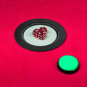 Green button through hole